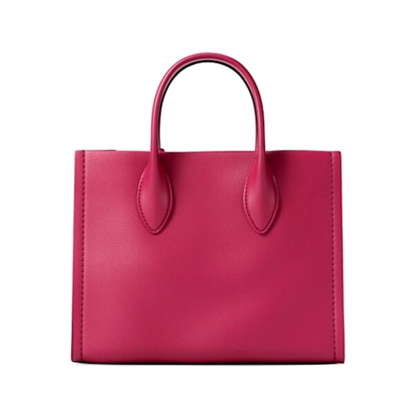 New Michael Kors Mirella Small Shopper Top Zip Crossbody Dark Raspberry - Picture 5 of 5